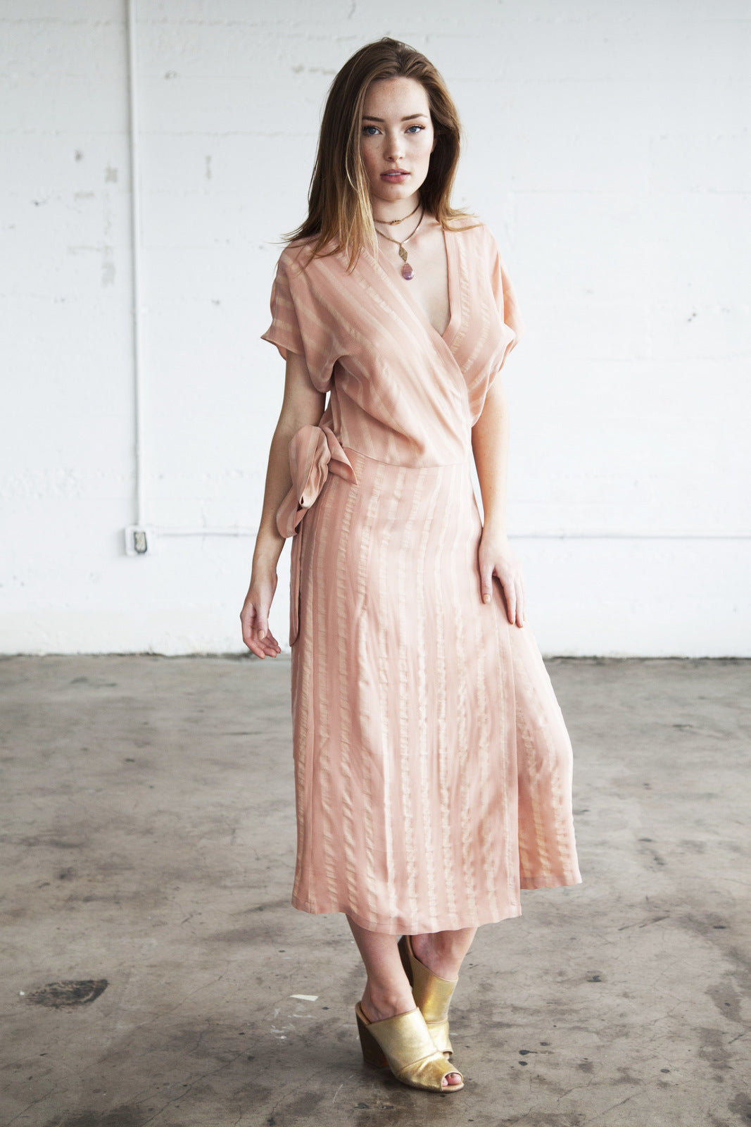 Blush Wrap Jade Dress