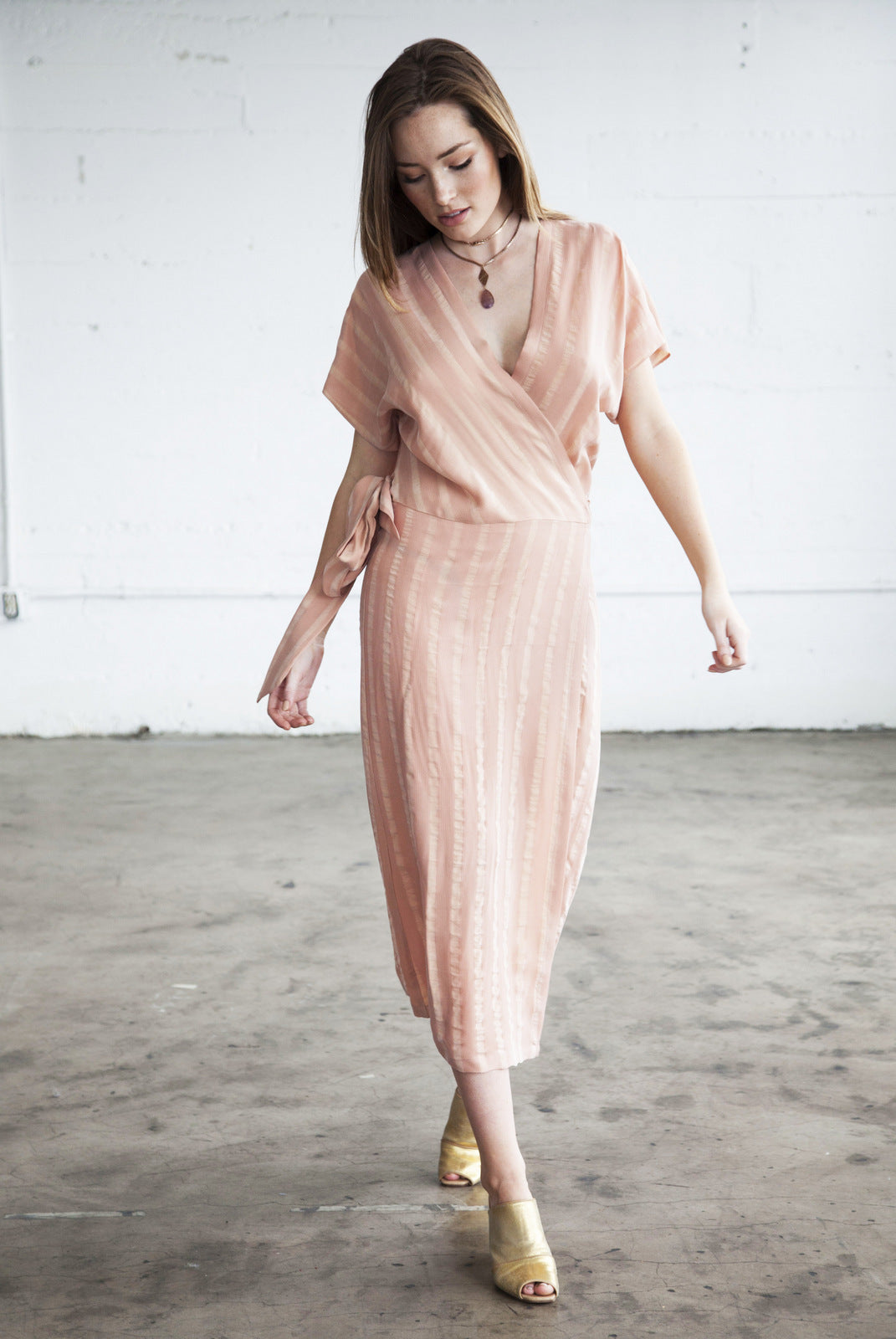 Blush Wrap Jade Dress